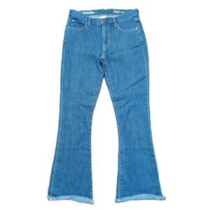 Gap 1969 Original Summer Flare Jeans Women’s Size 27 Blue Mid Rise Raw Hem Denim